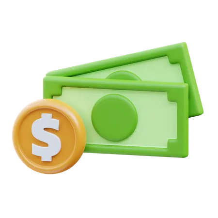 Money Dollar Coin  3D Icon