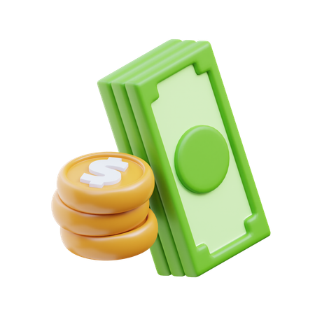 Money Dollar Coin  3D Icon
