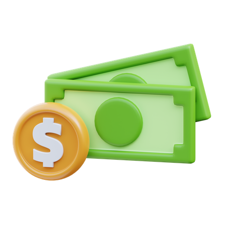Money Dollar Coin  3D Icon