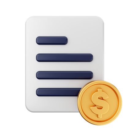 Money Dollar File  3D Icon