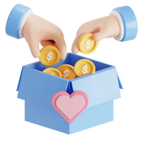 Donate Money Together 3D Icon