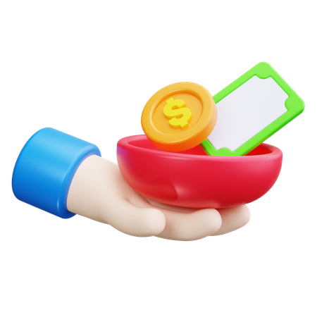 Money donation  3D Icon