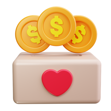 Money donation  3D Icon