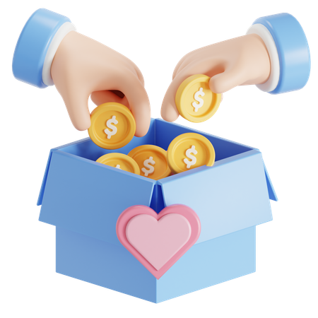 Money donation  3D Icon