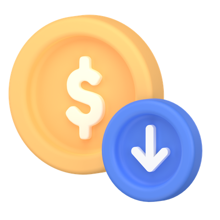 Money down  3D Icon