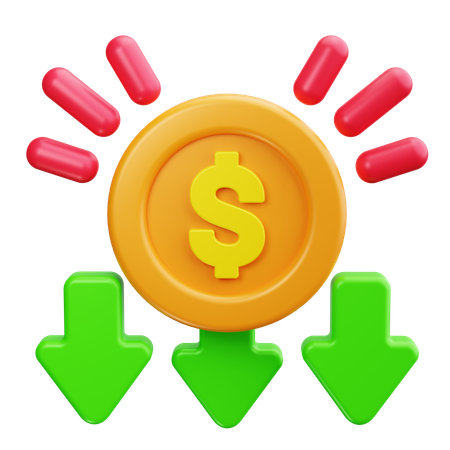 Money down  3D Icon