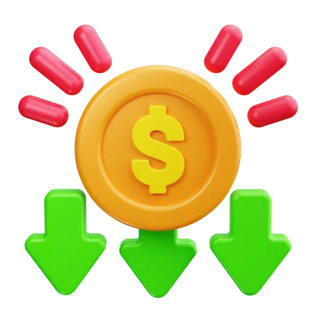 Money down  3D Icon