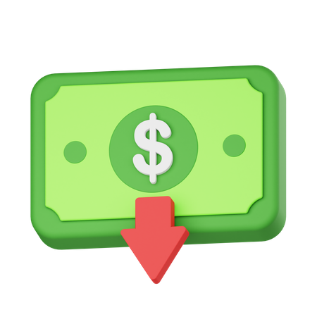 Money Down 3D Icon