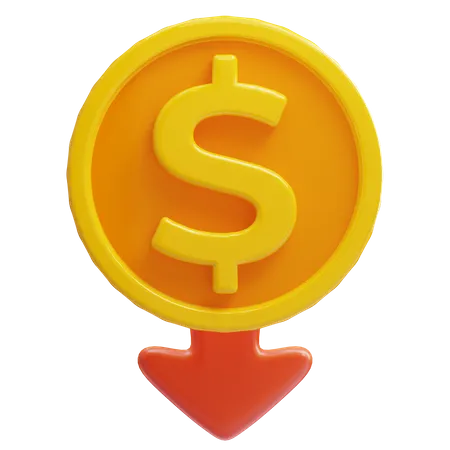Money down  3D Icon