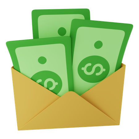 Money Email  3D Icon