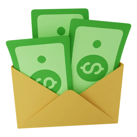 Money Email  3D Icon