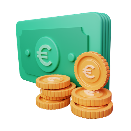 Money Euros  3D Icon