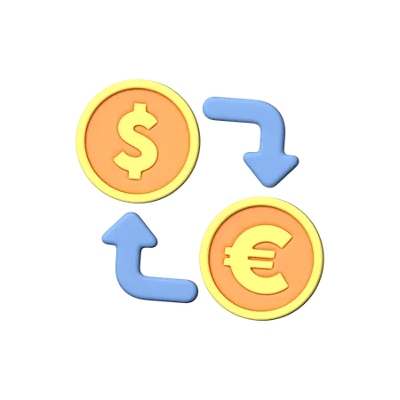Money Exchange 3 D Icon Symbolizes Currency Conversion And Financial Transactions Featuring Dynamic Elements In A Three Dimensional Representation Of Exchanging Money 3D Icon