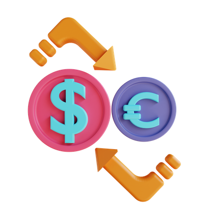 Money Exchange  3D Illustration