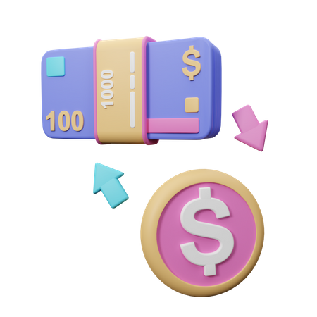 Money exchange 3D Icon