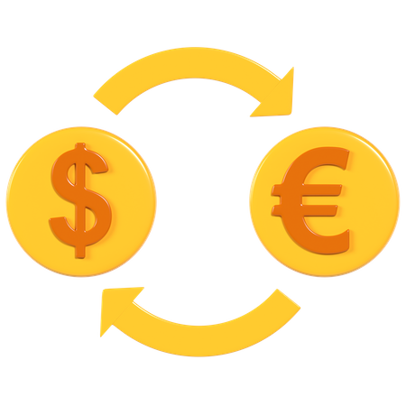 Money exchange 3D Illustration