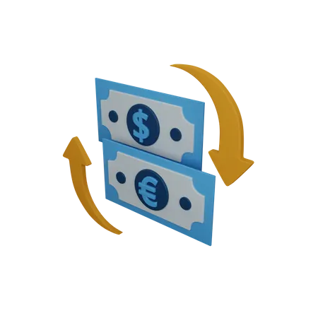 3 D Rendering Money Exchange Isolated Useful For Business Currency Economy And Finance Design 3D Icon
