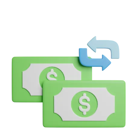 Money Exchange Cash 3D Icon