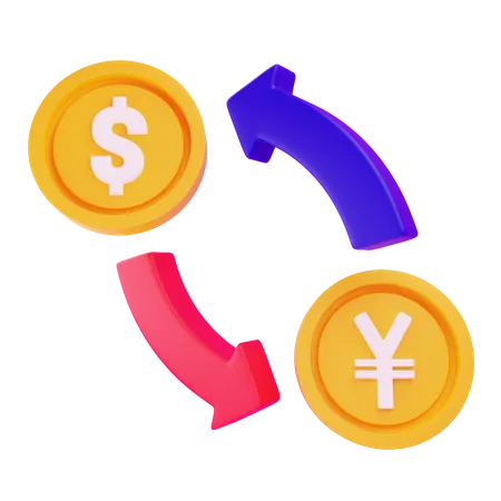 3 D Money Exchange With Isolated Background 3D Icon