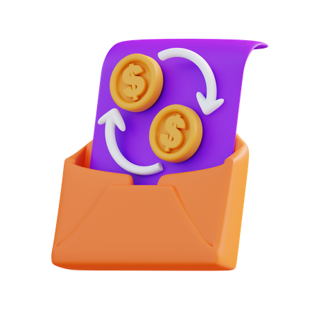 Money Exchange Letter  3D Icon