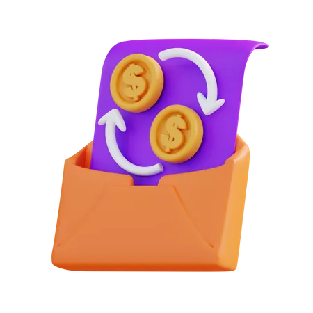 3 D Illustration Money Exchange Letter 3D Icon