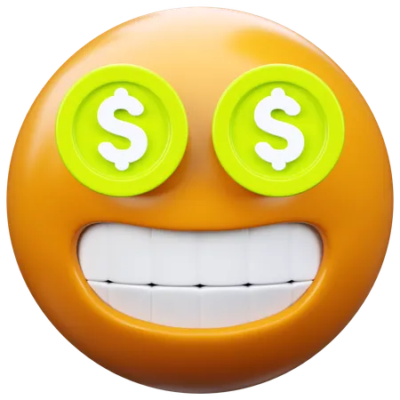 돈 눈 이모티콘  3D Icon