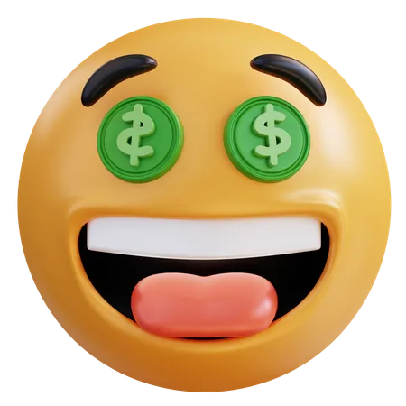 3 D Illustration Money Eyes Emoji 3D Icon