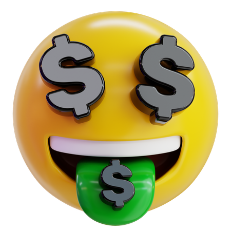 Money Eyes Emoji  3D Icon