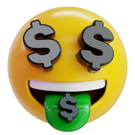 Money Eyes Emoji  3D Icon