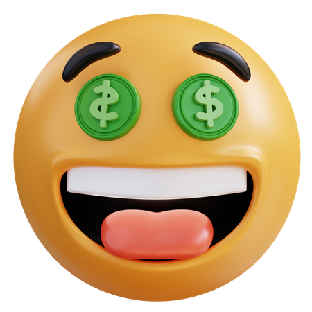 Money Eyes Emoji  3D Icon