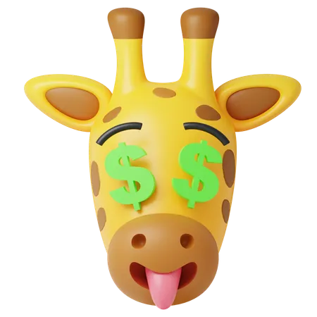 Money Eyes Giraffe  3D Icon