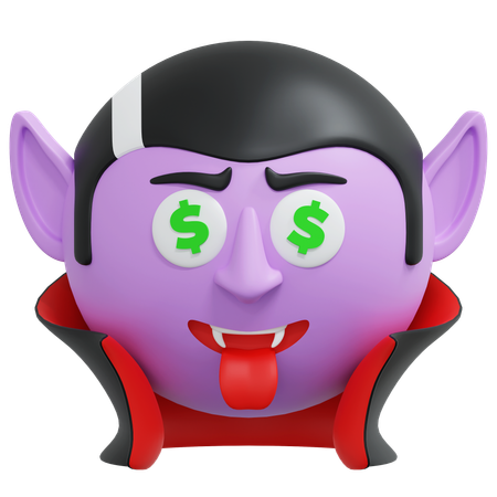 Money Eyes Vampire  3D Icon
