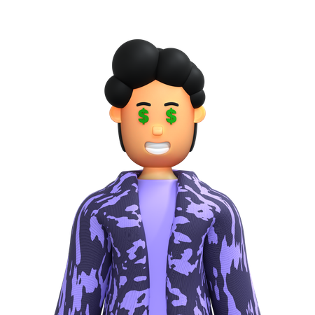 Money Face Avatar  3D Illustration