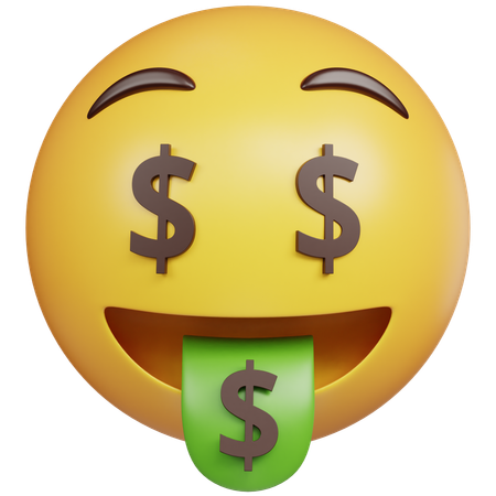 Money Face Emoji  3D Icon