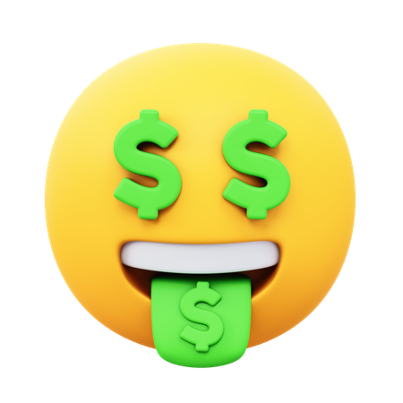 Money Face Emoji  3D Icon
