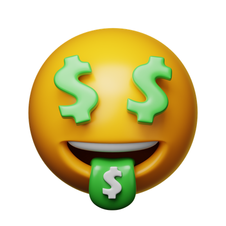 Money Face Emoji  3D Icon