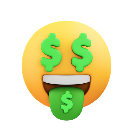 Money face emoji  3D Icon