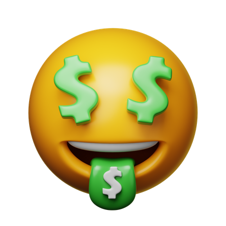 Money Face Emoji  3D Icon