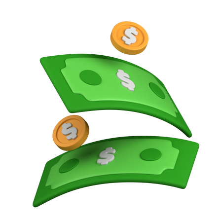 Money falling  3D Icon