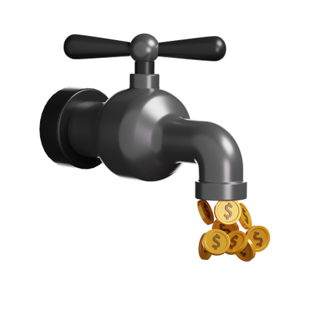 Money Faucet  3D Illustration