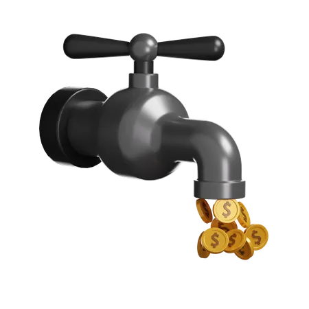 Money Faucet  3D Illustration