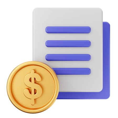 Money File Contract  3D Icon