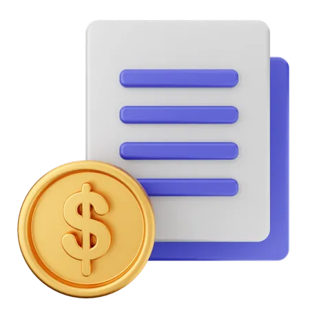 Money File Contract  3D Icon