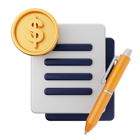 Money File Contract  3D Icon