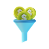 3d money filter logo
