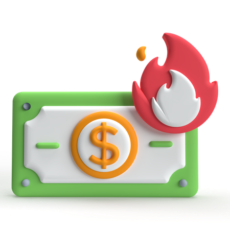 Money Fire  3D Icon