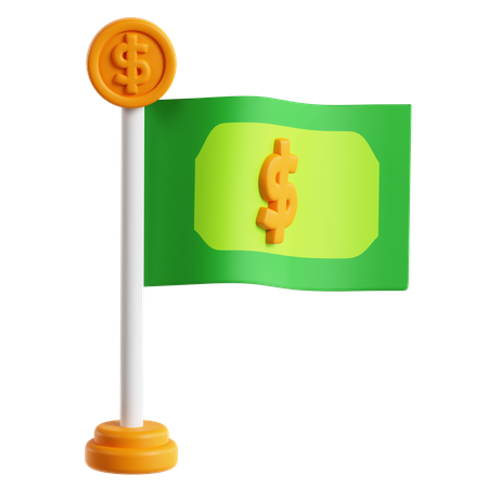 Money Flag  3D Icon