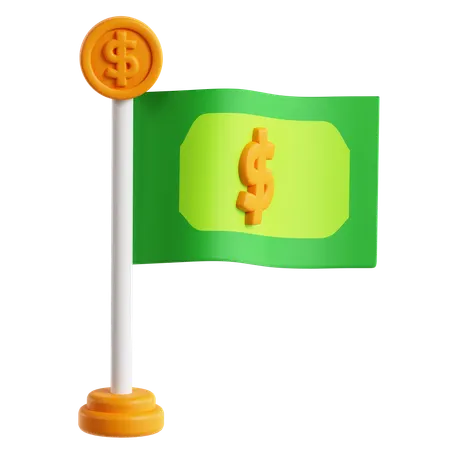 Money Flag  3D Icon