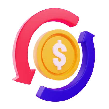 3 D Money Flow With Isolated Background 3D Icon