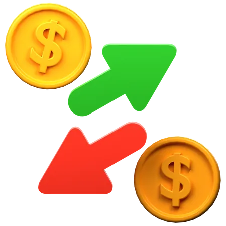 Money Fluctuation  3D Icon